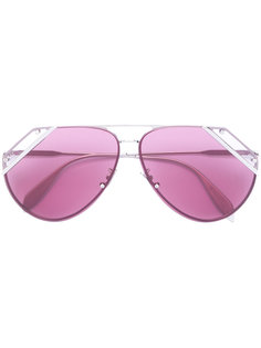 солнцезащитные очки-авиаторы с резными линзами Alexander Mcqueen Eyewear