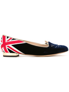 балетки с вышивкой и отделкой Union Jack Charlotte Olympia