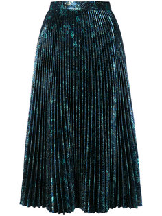 плиссированная юбка металлик  Prada