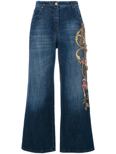 джинсовые кюлоты с аппликацией  Alberta Ferretti