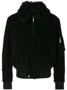 куртка с отделкой из овечьего меха Saint Laurent