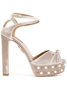 босоножки Harlow Pearls Plateau Aquazzura