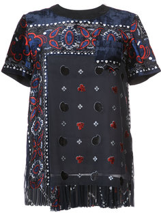 блузка с бархатной аппликацией пейсли Sacai