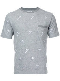 футболка с вышитыми лыжниками Thom Browne