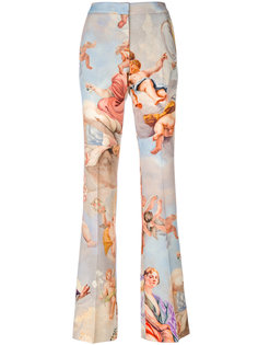 расклешенные брюки с рисунком Fresco Moschino