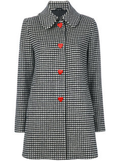 однобортное пальто Vichy Love Moschino