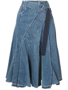 джинсовая юбка со складками Sacai