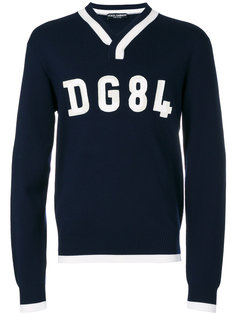 свитер с V-образным вырезом DG84 Dolce & Gabbana