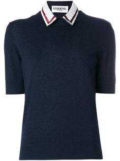 вязаный топ с контрастным воротником Essentiel Antwerp