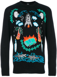 свитер с графическим узором Diesel