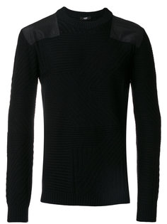 фактурный вязаный свитер с заплатками на плечах Versus