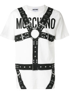 футболка с принтом в виде портупеи Moschino