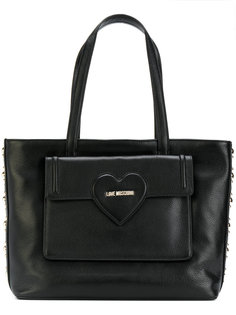 сумка-тоут с серебристыми заклепками Love Moschino