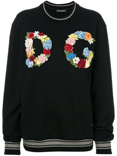 свободная толстовка с цветочными нашивками Dolce & Gabbana
