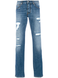 джинсы с протертыми деталями Ermanno Scervino