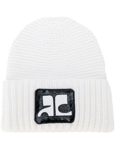 шапка-бини с нашивкой с логотипом Courrèges