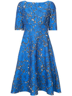 жаккардовое расклешенное платье с цветочным узором Lela Rose