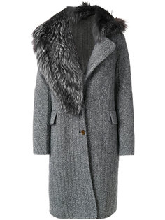 пальто с меховой отделкой Ermanno Scervino