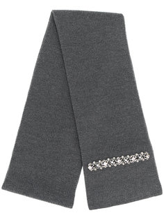 вязаный шарф с украшением из поделочных камней Nº21