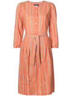 полосатое платье с завязками на поясе A.P.C.