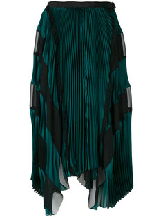 асимметричная плиссированная юбка Sacai