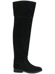 длинные сапоги на плоской подошве Jil Sander Navy