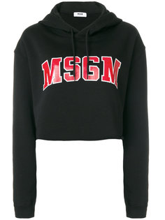 укороченная толстовка с принтом-логотипом MSGM