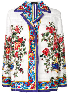 стеганая куртка с принтом Majolica Dolce & Gabbana