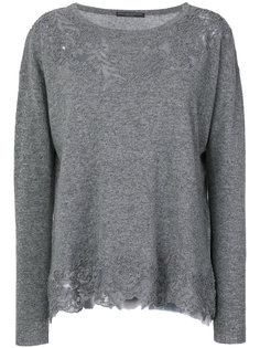 вязаный топ с кружевной вышивкой Ermanno Scervino
