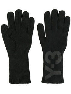 перчатки с принтом логотипа Y-3