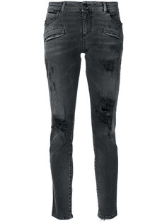 джинсы "скинни" с прорванными деталями Pierre Balmain