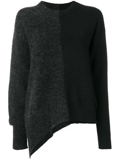 асимметричный двухцветный свитер  Mm6 Maison Margiela