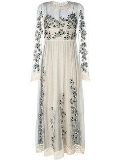 прозрачное платье с цветочным узором Red Valentino