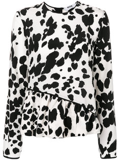 присборенный топ с принтом в виде пятен далматинцев  MSGM
