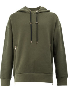 толстовка с капюшоном и молнией сбоку Balmain