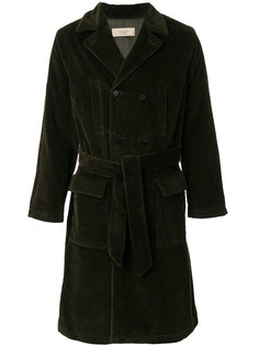 двубортное пальто с поясом Maison Flaneur