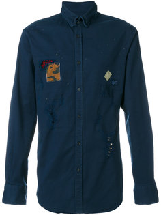 рубашка с заплатками и эффектом потертости Dsquared2