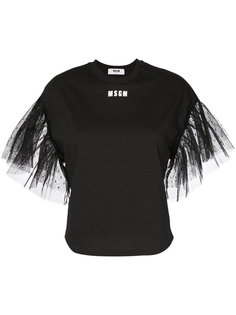 футболка с тюлевыми рукавами  MSGM