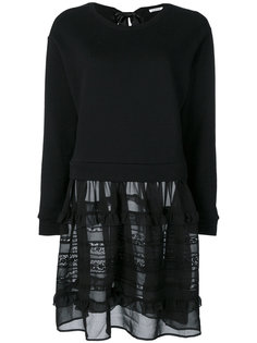 полупрозрачный топ с оборкой  P.A.R.O.S.H.