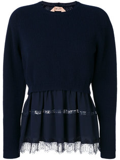 джемпер с кружевным подолом Nº21