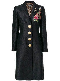 жаккардовое пальто с вышивкой  Dolce & Gabbana