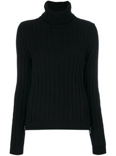 свитер-водолазка в рубчик с боковой молнией  Moschino