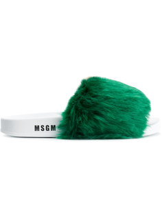 меховые шлепанцы MSGM