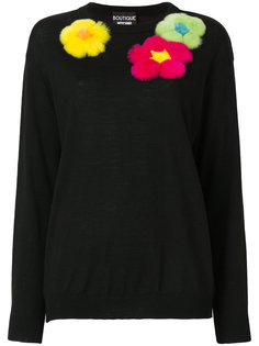 свитер с нашивками цветов Boutique Moschino