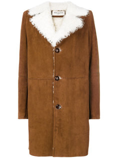 пальто с меховой отделкой Saint Laurent