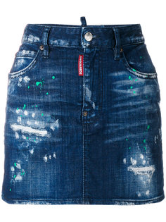 джинсовая юбка с брызгами краски Dsquared2
