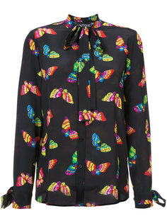 блузка с бантом и принтом бабочек Boutique Moschino