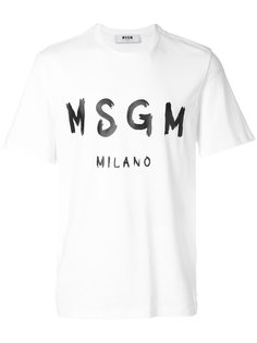 футболка с принтом логотипа MSGM
