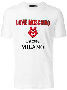 футболка с принтом с логотипом и аппликацией Love Moschino