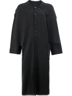 однобортное пальто-накидка Yohji Yamamoto